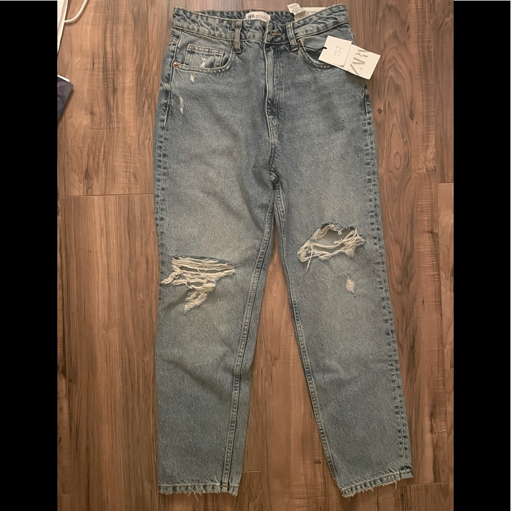 Mom jeans, cropped